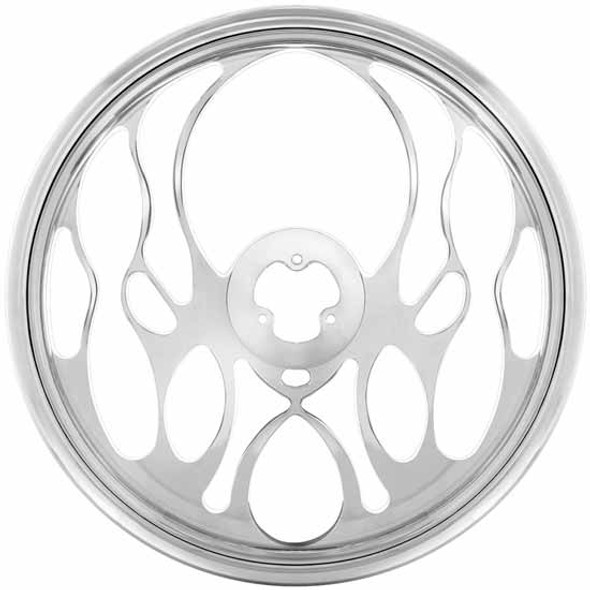 18 Inch Chrome Aluminum Steering Wheel Kit W/ Flame Cutouts Fits Kenworth 2001-2002 18 Inch Chrome Aluminum Steering Wheel Kit W/ Flame Cutouts Fits Kenworth 2001-2002