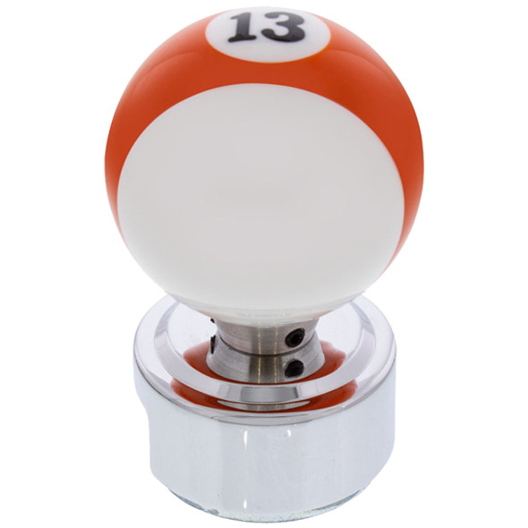 Orange Stripe 13 Billiard Pool Ball Gear Shifter Knob Fits 13/15/18 Speed Eaton Style Shifters Orange Stripe 13 Billiard Pool Ball Gear Shifter Knob Fits 13/15/18 Speed Eaton Style Shifters