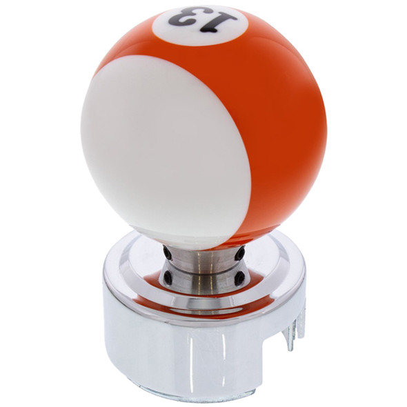 Orange Stripe 13 Billiard Pool Ball Gear Shifter Knob Fits 13/15/18 Speed Eaton Style Shifters Orange Stripe 13 Billiard Pool Ball Gear Shifter Knob Fits 13/15/18 Speed Eaton Style Shifters