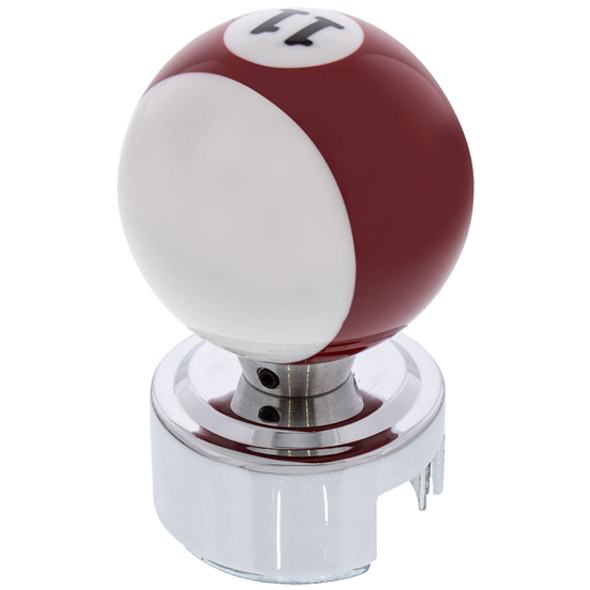 Red Stripe 11 Billiard Pool Ball Gear Shifter Knob Fits 13/15/18 Speed Eaton Style Shifters Red Stripe 11 Billiard Pool Ball Gear Shifter Knob Fits 13/15/18 Speed Eaton Style Shifters