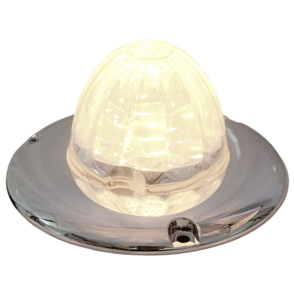 3.5 Inch Large Watermelon Style Dual Function Light W/ Flat Chrome Bezel & Warm White LED/ Clear Lens By Legendary 3.5 Inch Large Watermelon Style Dual Function Light W/ Flat Chrome Bezel & Warm White LED/ Clear Lens By Legendary