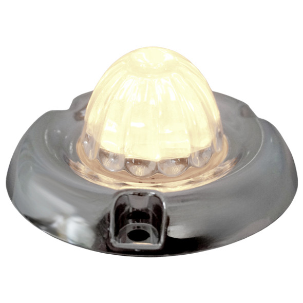 1.5 Inch Small Watermelon Style Dual Function Light W/ Inset Chrome Bezel & Warm White LED/ Clear Lens By Legendary