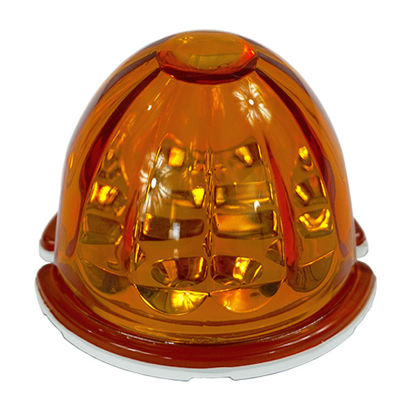 5 Pack Of 3.5 Inch Large Watermelon Style Dual Function Light With Amber LED & Dark Amber Lens By Legendary