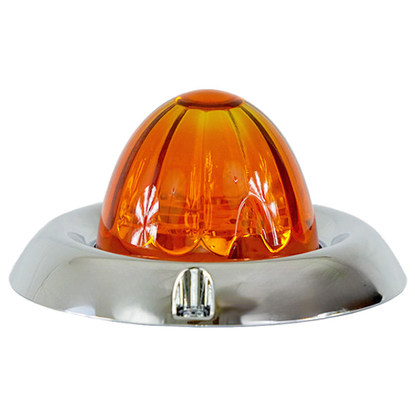 3.5 Inch Large Watermelon Style Dual Function Light W/ Chrome Inset Bezel & Amber LED/ Amber Lens By Legendary 3.5 Inch Large Watermelon Style Dual Function Light W/ Chrome Inset Bezel & Amber LED/ Amber Lens By Legendary