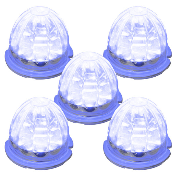 5 Pack Of 3.5 Inch Large Watermelon Style Dual Function Light W/ Blue LED & Clear Lens By Legendary 5 Pack Of 3.5 Inch Large Watermelon Style Dual Function Light W/ Blue LED & Clear Lens By Legendary
