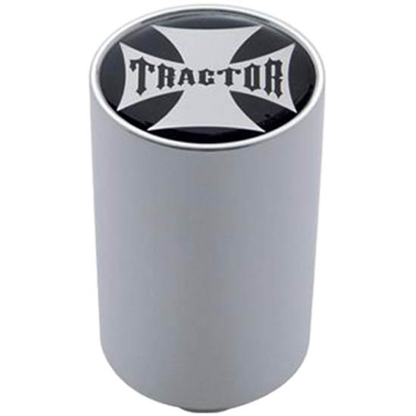 Chrome Tractor 3 Inch Air Valve Knob W/ Black Maltese Cross Sticker