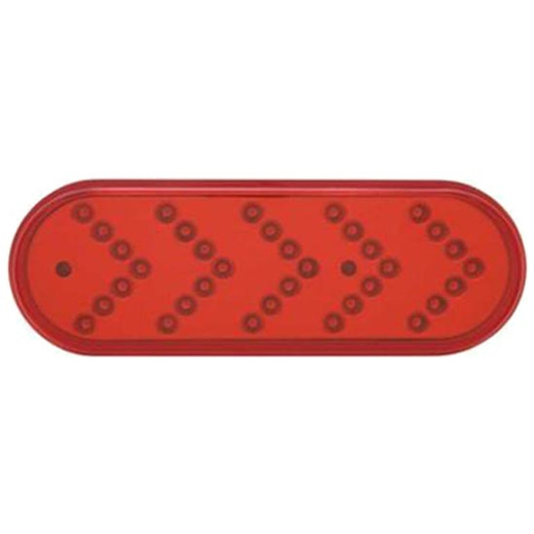 35 LED Oval Turn Signal Light - Red LED/ Red lens