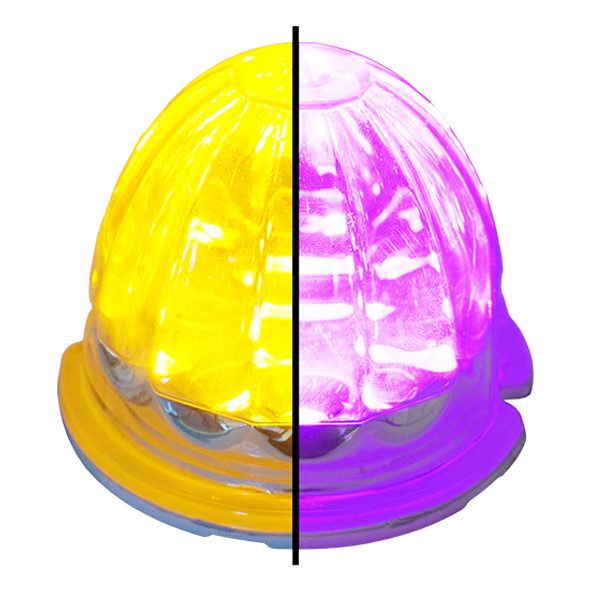 3.5 Inch Large Watermelon Style Dual Function & Tone Light With Amber- Purple LED/ Clear Lens By Legendary