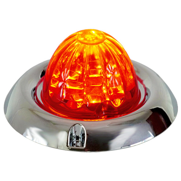 3.5 Inch Large Watermelon Style Dual Function Light W/ Inset Chrome Bezel & Red LED/ Red Lens By Legendary