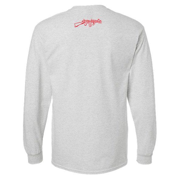 Ash Gray Long Sleeve T-Shirt with Stacked 4 State Trucks Logo - Large