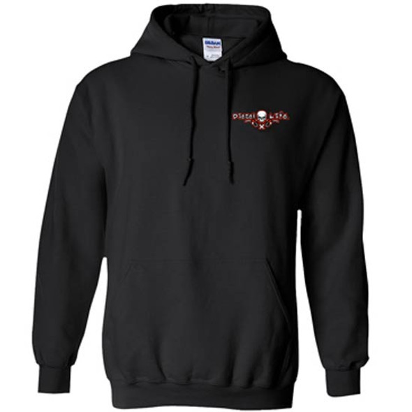 Diesel Life Black & Red Skeleton Logo Hoodie - 3XL