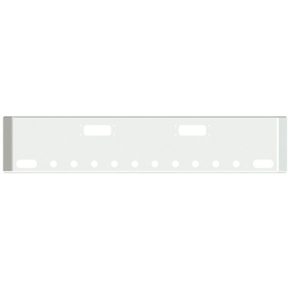 Valley Chrome 22 Inch Chrome American Road Runner Mitered Bumper W/ Tow, 2 Oval & 10 Round 2 Inch Light Holes Fits Peterbilt 352 & 359