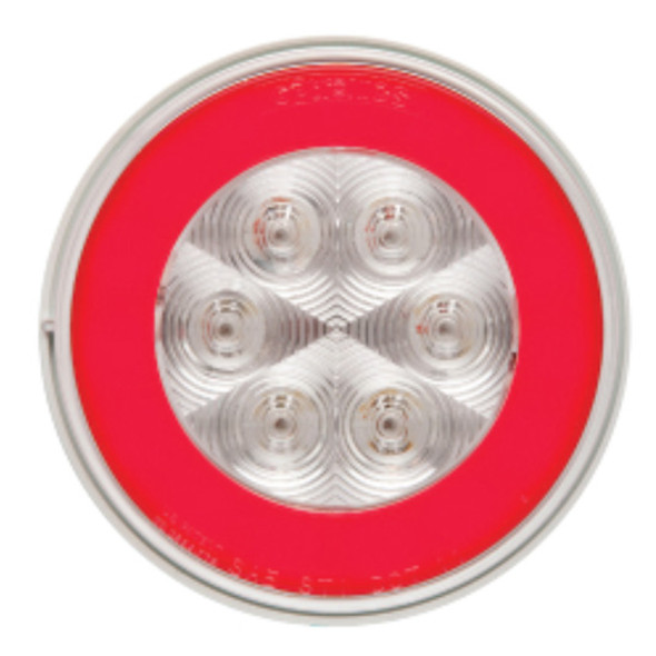 4 Inch 21 Diode Round Stop, Turn & Tail GLO-Light - Red LED / Clear Lens