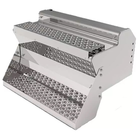 40 Inch Stainless Steel Battery Box W/ Punched Steps For Kenworth
