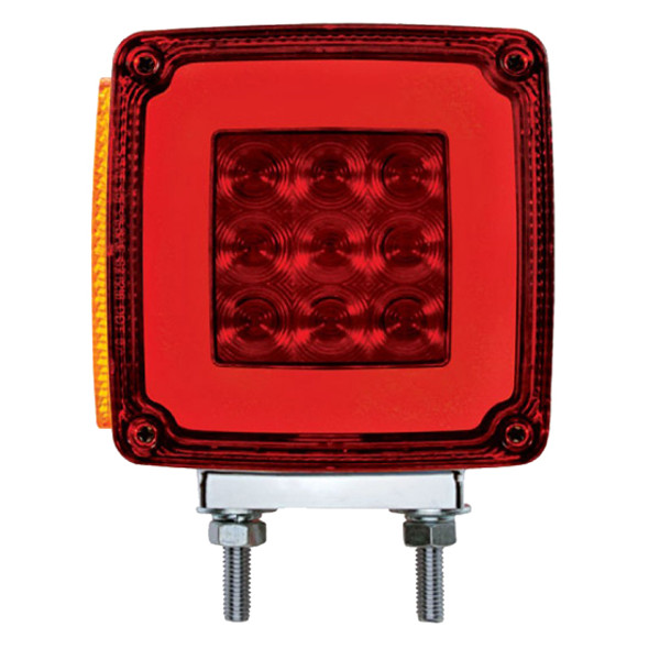 28 Diode Amber & Red LED Square Double Face GLO Turn Signal Light - Driver Side