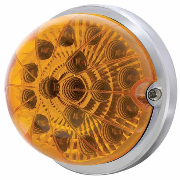17 Diode Amber Flush Mount Dual Function Light Watermelon Style