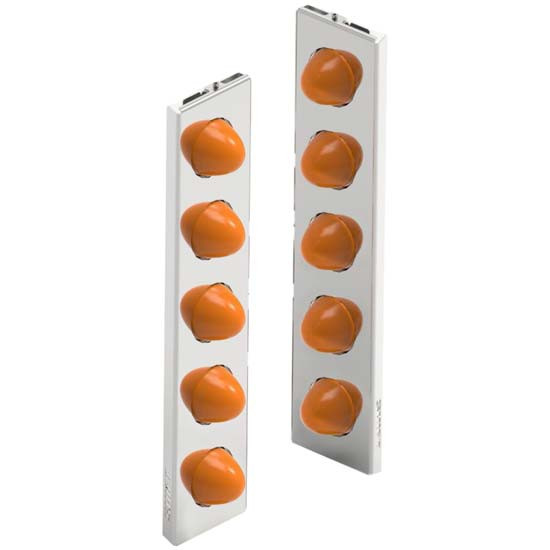 15 Inch Front Ac Panel With 10 Standard Watermelon Led - Amber Led / Amber Lens For Donaldson Air Cleaner For Peterbilt