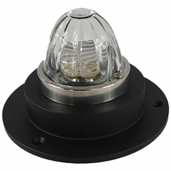 Glass Watermelon Style Dome Light With Black Round Base, 3 Hole Mounting For Peterbilt 379