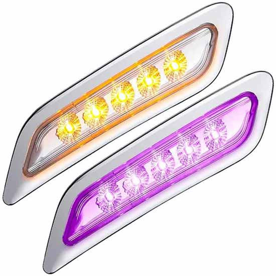 Dual Revolution Amber Turn And Marker To Purple Auxiliary Door Led Light - Driver Side