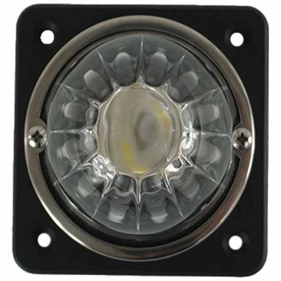 Single Glass Watermelon Sleeper Light With Black Square Base, 4 Hole Mounting For Peterbilt 379
