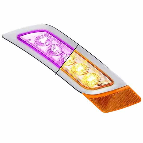 Dual Revolution Amber Turn And Marker To Purple Auxiliary Fender Led Light - Passenger Side
