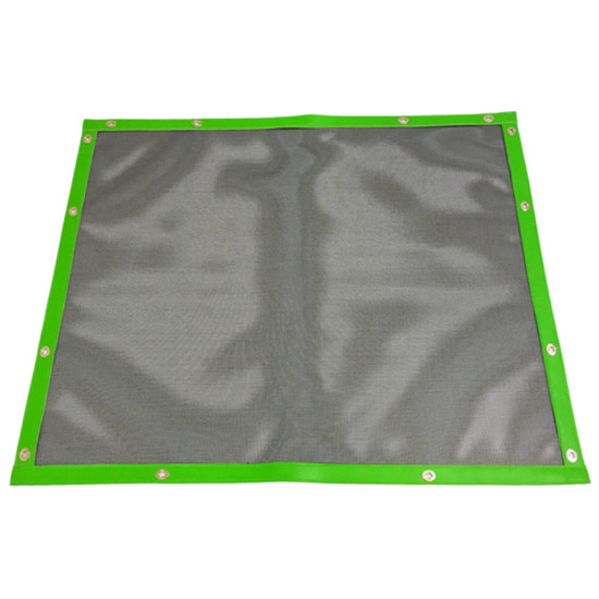 Black Mesh Bug Screen With Lime Vinyl Trim For Kenworth T800 With O Factory Installed Turnbuckles