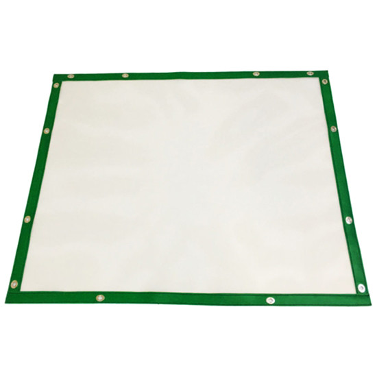 White Mesh Bug Screen With Forest Green Vinyl Trim For Kenworth W900L Aerocab