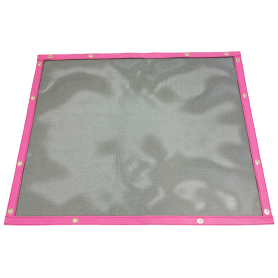 Black Mesh Bug Screen With Boysenberry Vinyl Trim For Kenworth W900B Aerocab