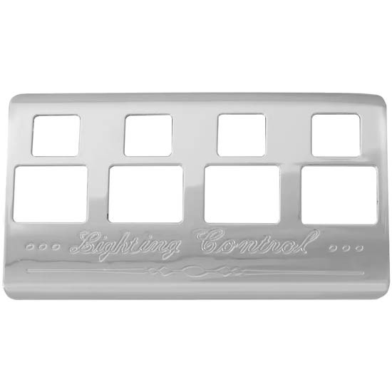 Chrome Plastic Lighting Control Panel Bezel With 4 Switch Openings For Kenworth 2006+
