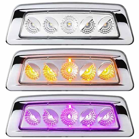 Amber To Purple Led Dual Revolution Fender Marker Light For Kenworth T680, T700, T880, W990 Driver Side