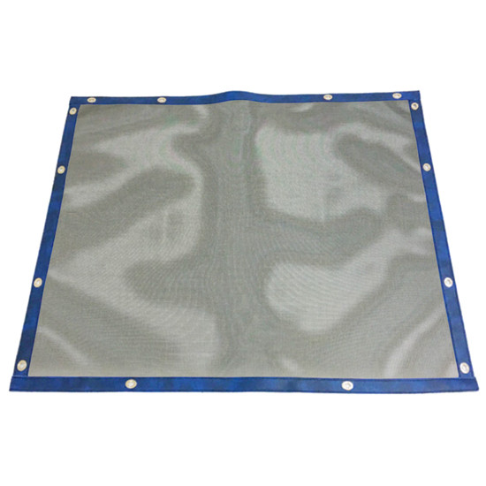 Black Mesh Bug Screen With Blue Vinyl Trim For Freightliner M2-106