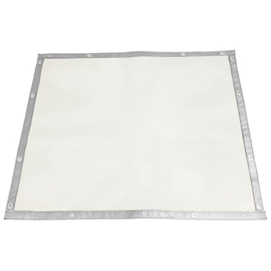 Plain White Mesh Bug Screen With Silver Vinyl Trim For Freightliner M2-106