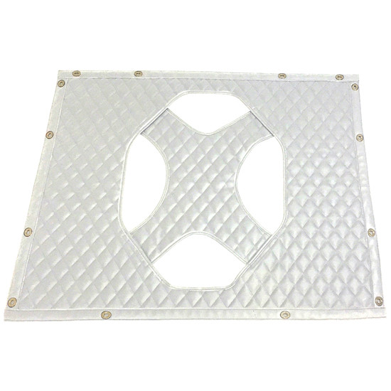 White Quilted Vinyl Winter Front Oval X Design For International 8600