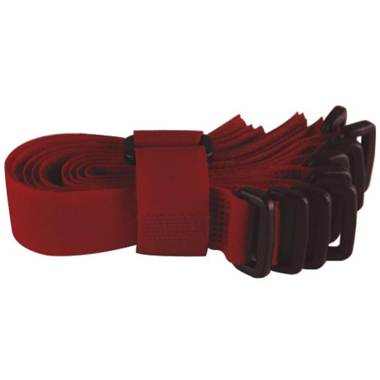 8 Inch Red Hook And Loop Velcro Strip Tie Fastener With Buckle, - 8 Pcs