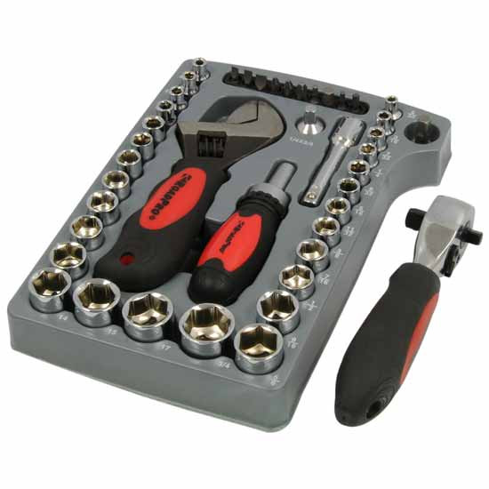 Chrome Plated Vanadium Steel Stubby Tool Set - 45 Pc