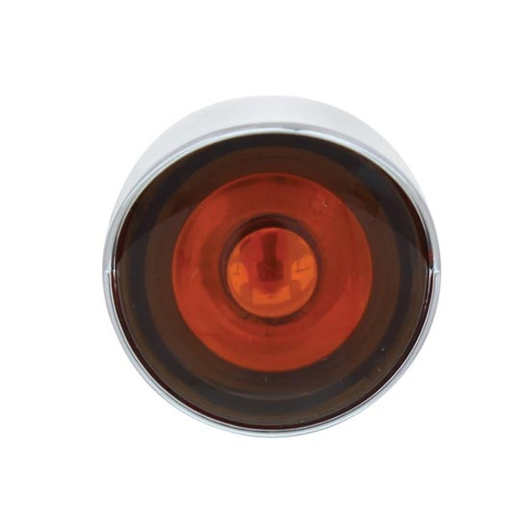 Amber Mini Clearance 1 Inch Round LED Marker Light W/ Visor & Amber Lens