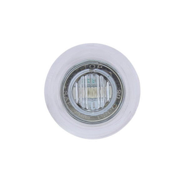 Dual Function Mini Clearance Marker Light W/ Bezel - Amber LED & Clear Lens