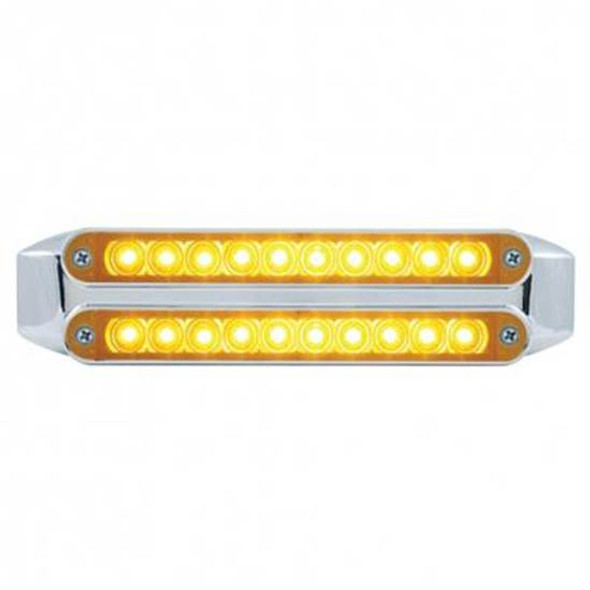 Dual 6.5 Inch Turn Signal Light Bar W/ Flush Mount - Amber LED / Amber Lens