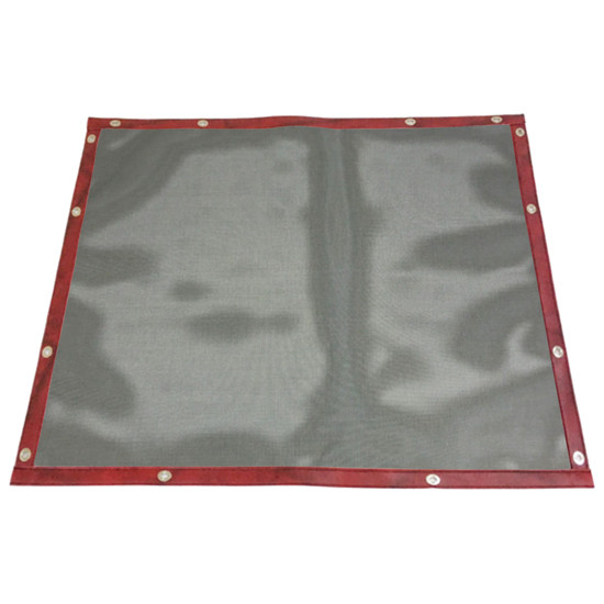 Plain Black Mesh Bug Screen With Wine Vinyl Trim For Volvo Vnl Gen Ii, Vnm