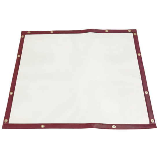 Plain White Mesh Bug Screen With Black Cherry Vinyl Trim For Volvo Vnl Gen Iii