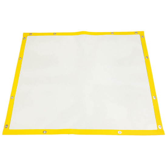 Plain White Mesh Bug Screen With Yellow Vinyl Trim For Volvo Vnl Gen Iii