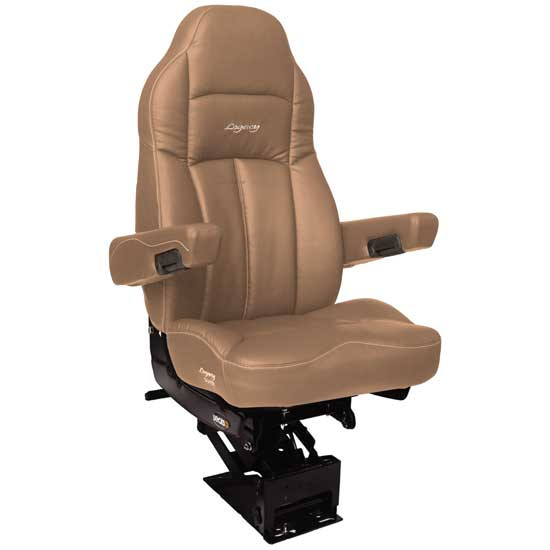 Seats Inc. Legacy Silver Seat With High Back, Std Base, Armrests, Heated - Duraleather Brown
