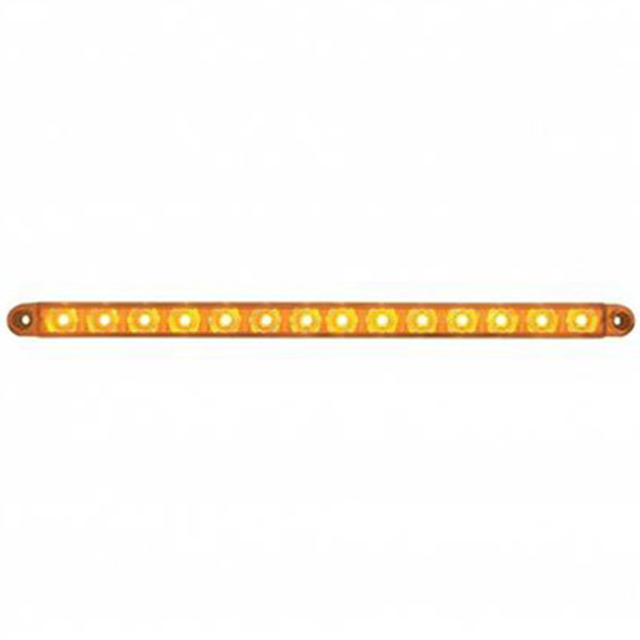 14 LED 12 Inch Sequential Auxiliary Light Bar - Amber LED / Amber Lens