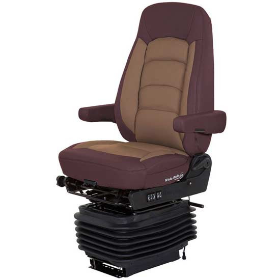Bostrom Wide Ride +Serta Hipro Suspension High Back Seat With Armrests - Red/Tan Ultra-Leather