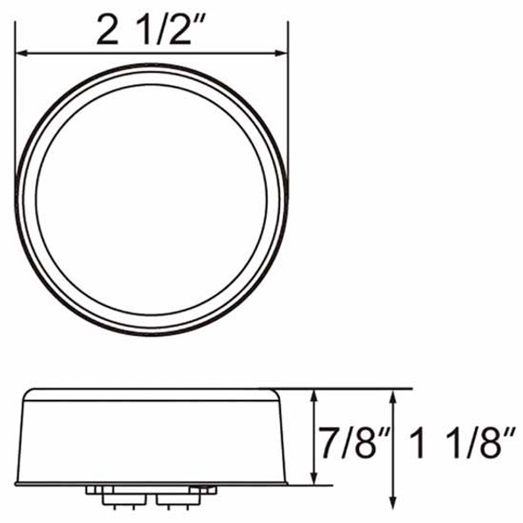 9 LED 2 1/2 Inch Pure Reflector Clearance Marker Light W/ Grommet Style Mounting - Red LED/ Red Lens