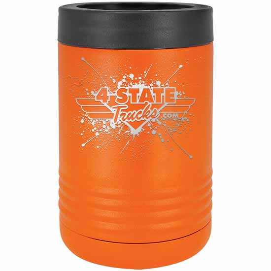 4 State Trucks Stainless Steel Beverage Holder / Tumbler With Screw Off Rubber Top - Orange