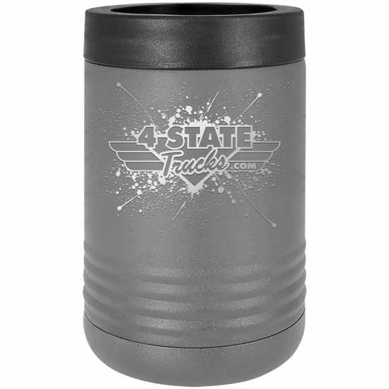 4 State Trucks Stainless Steel Beverage Holder / Tumbler With Screw Off Rubber Top - Dark Gray