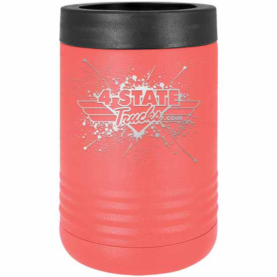 4 State Trucks Stainless Steel Beverage Holder / Tumbler With Screw Off Rubber Top - Coral