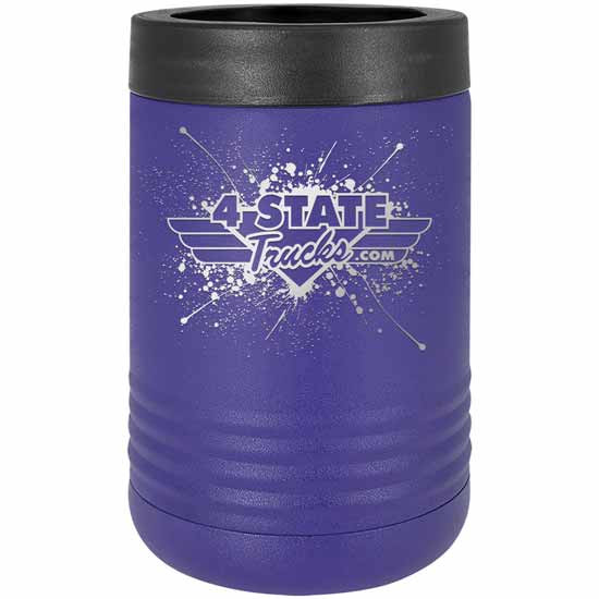 4 State Trucks Stainless Steel Beverage Holder / Tumbler With Screw Off Rubber Top - Purple