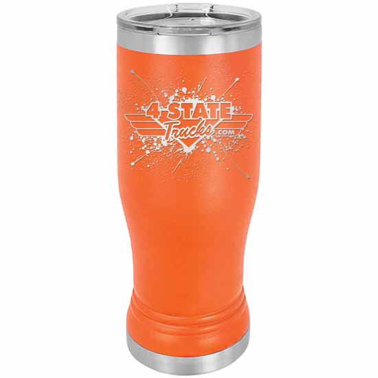 4 State Trucks 14 Oz Stainless Steel Pilsner Tumbler With Lid - Orange